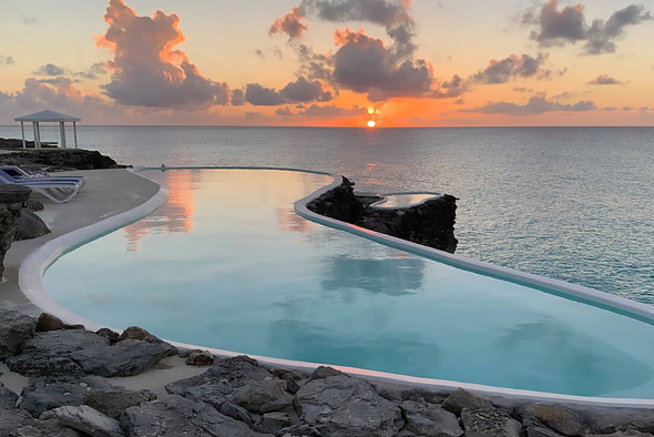 The Infinity pool at Sunset